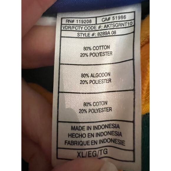 Reebok Men's Green Bay Packers Yellow & Green Long Sleeve Logo Hoodie XL Tall - Picture 8 of 8